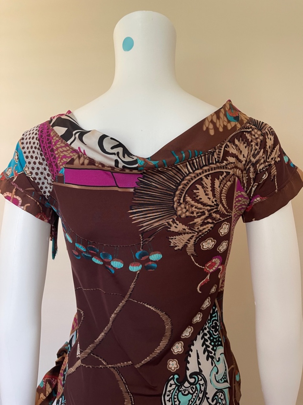 Brown Floral Print Tie-Waist two piece Dress - Picture 8 of 16